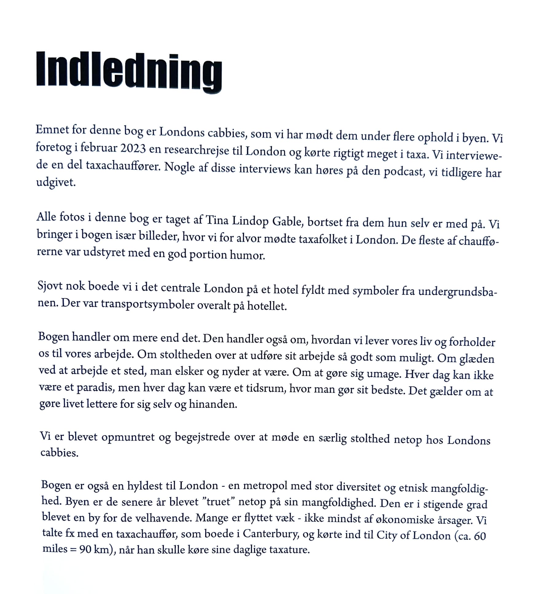 London og dens taxier indledning